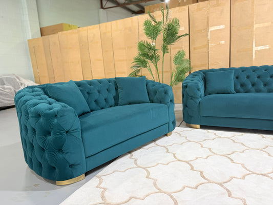 SYDNEY velvet Chesterfield sofa set, view 2