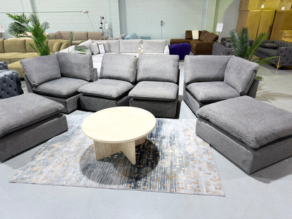 BRIGHTON 4 seater dark grey modular lounge, full layout