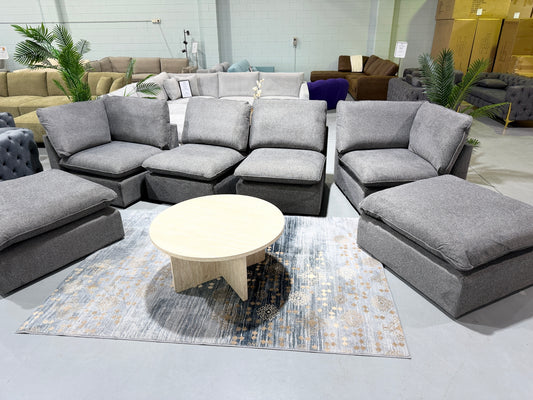 BRIGHTON 4 seater dark grey modular lounge, full layout