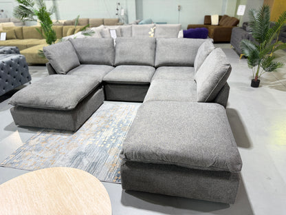 BRIGHTON 95cm x 95cm ottoman in dark grey fabric