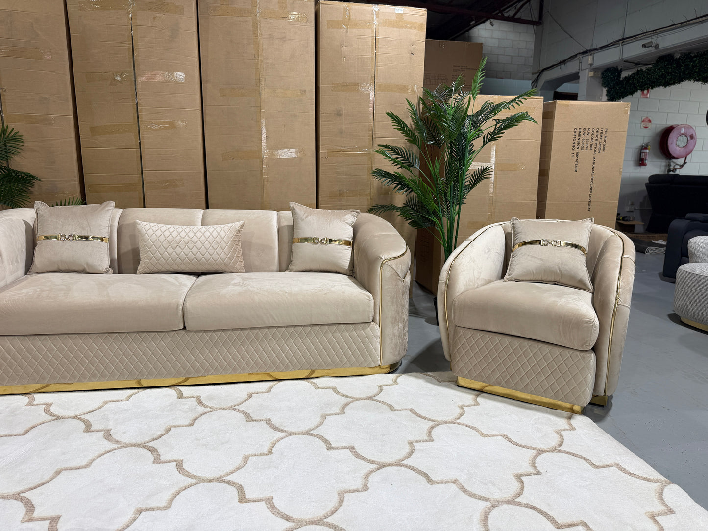 DIVINE 6 seater velvet lounge suite, view 14