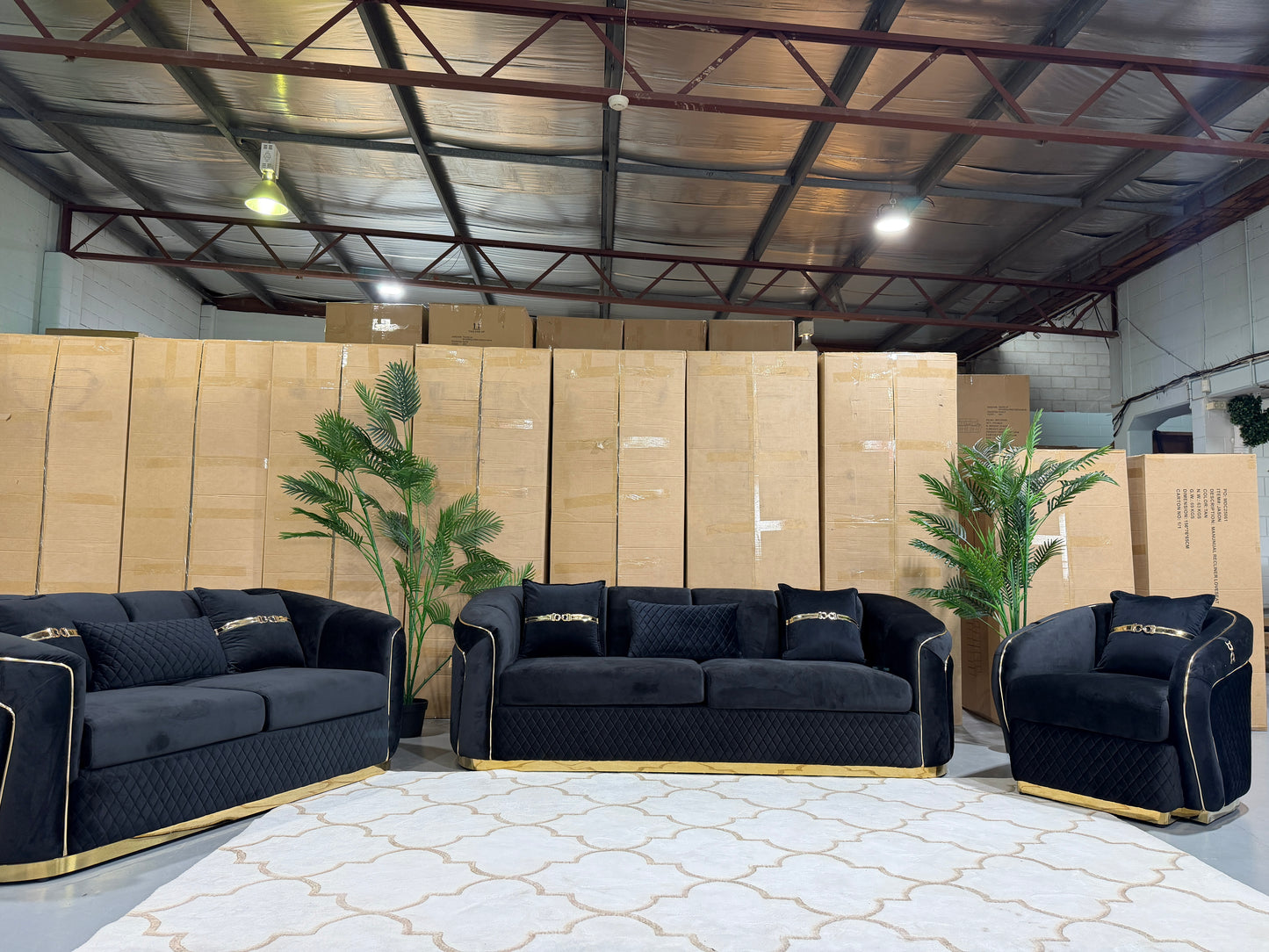 DIVINE 6 Seater Velvet Suite