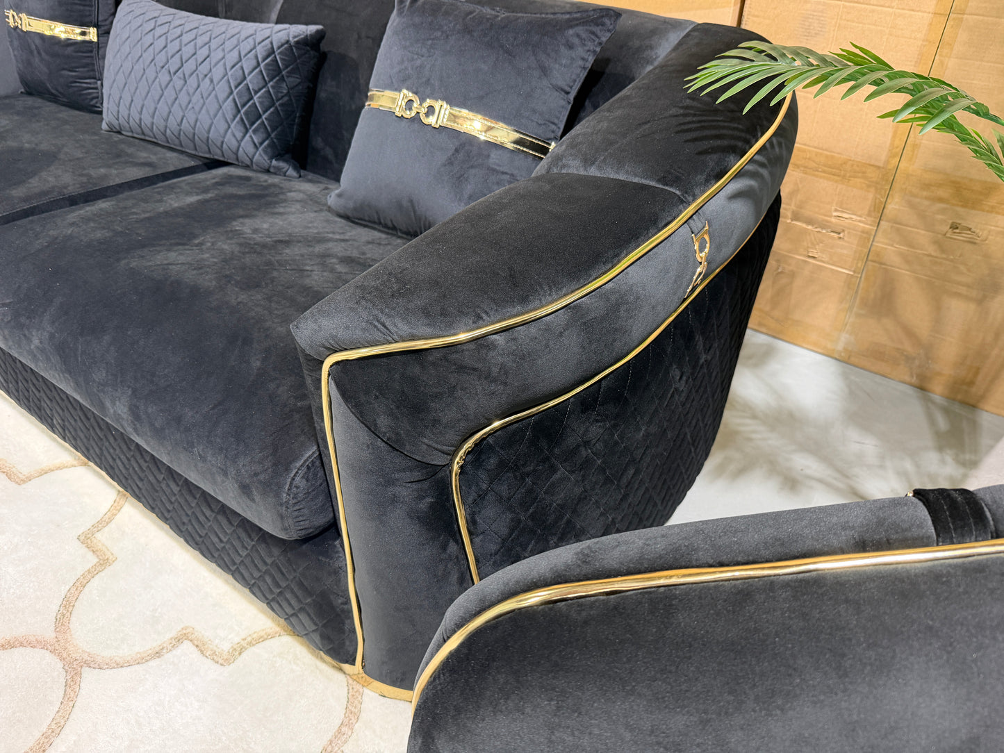 DIVINE 6 seater velvet lounge suite, view 25