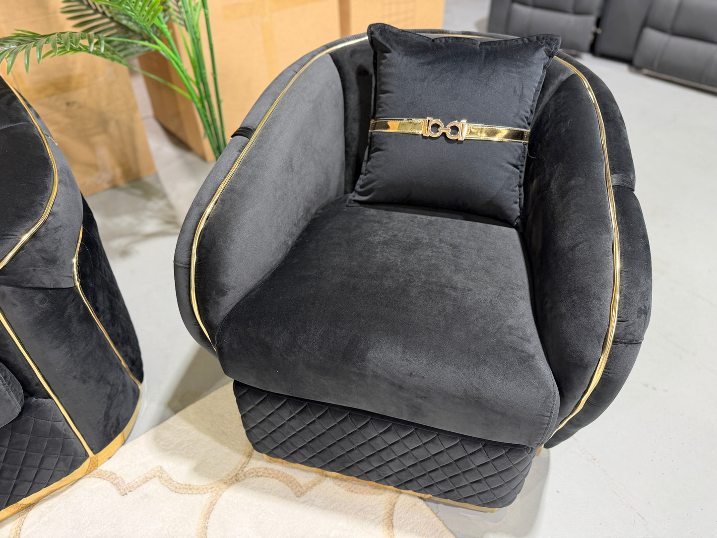 DIVINE 6 seater velvet lounge suite, view 20
