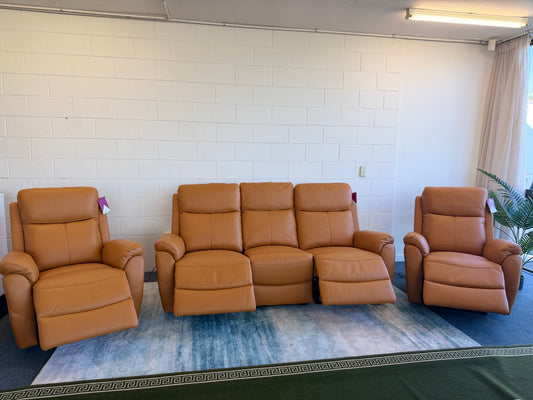CAMDEN genuine leather electric 3+1+1 recliner suite
