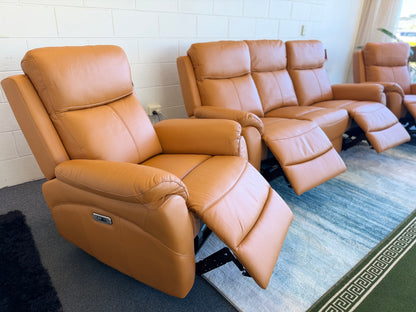 CAMDEN genuine leather electric 3+1+1 recliner suite, view 5