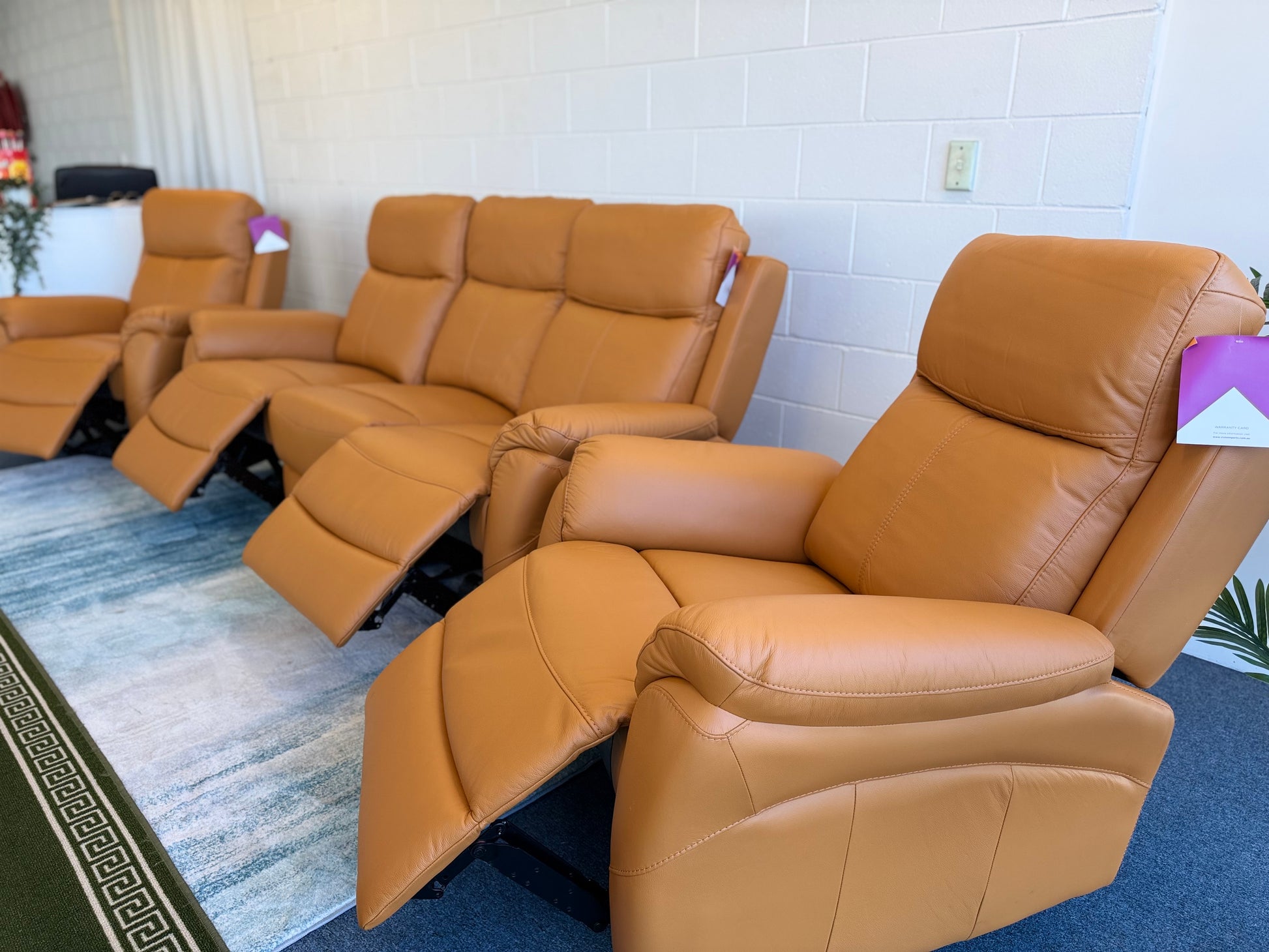 CAMDEN genuine leather electric 3+1+1 recliner suite, view 6