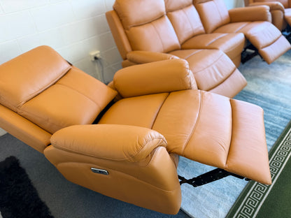 CAMDEN genuine leather electric 3+1+1 recliner suite, view 3