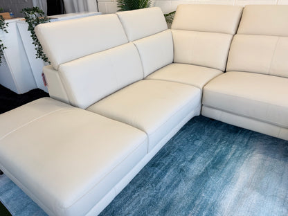 MILANO genuine leather L-shape suite with electric recliner, view 5