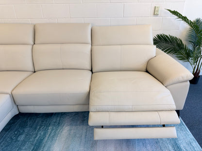 MILANO genuine leather L-shape suite with electric recliner, view 4