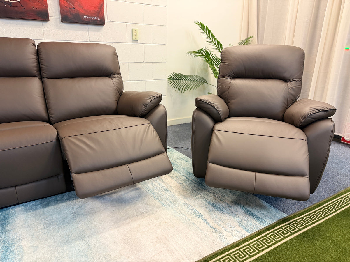 ASPECT leather electric recliner, control button detail