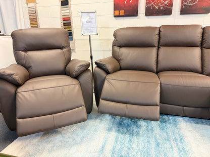 ASPECT genuine leather grain close-up, chocolate brown