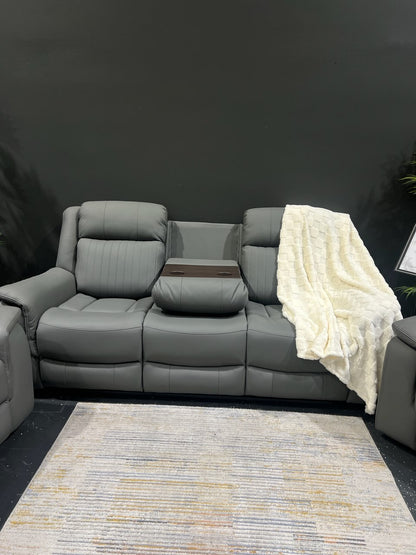 HENNESSY manual leather 3+2+1 recliner suite, view 9