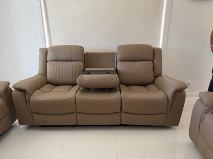 HENNESSY manual leather 3+2+1 recliner suite, view 11