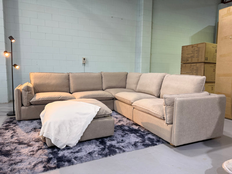 JESSICA Cloud Comfort 5 Seater Modular Lounge Suite with Ottoman