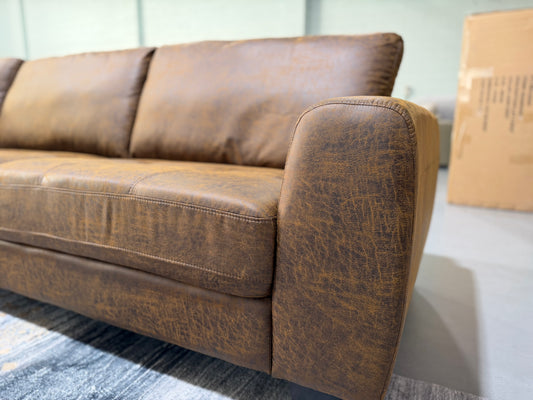 NEW YORK L-shape lounge with chaise in tan suede, view 2