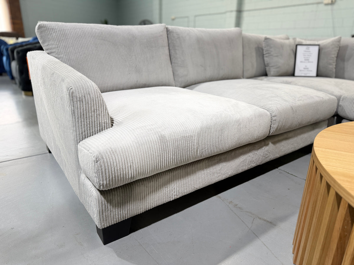 ORION cord fabric corner lounge, seat cushion detail