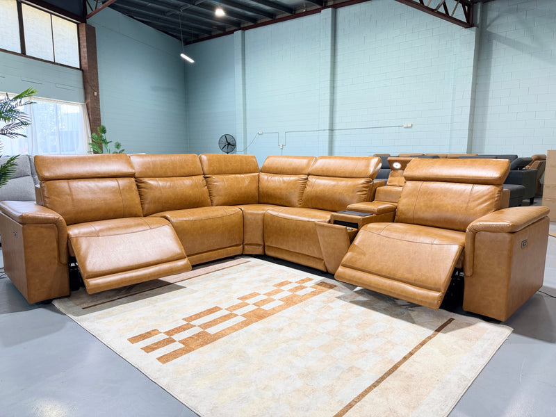 ROMA Air Leather Sectional Modern Dual-Motor Electric Recliners