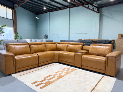 ROMA leather sectional with dual-motor electric recliners, view 5