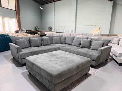 SEABROOK L-shape corner lounge suite with ottoman, view 2