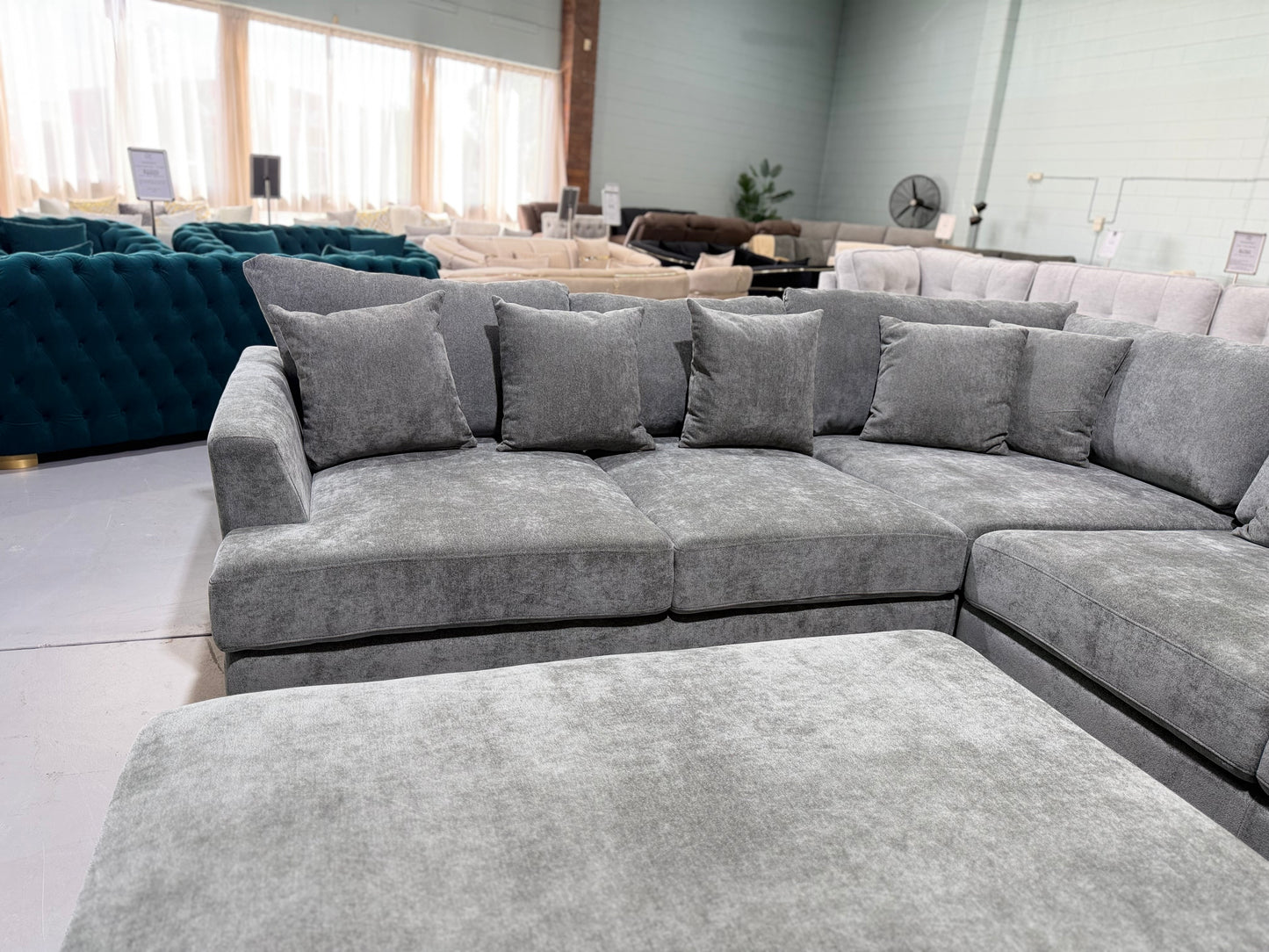 SEABROOK L-shape corner lounge suite with ottoman, view 4
