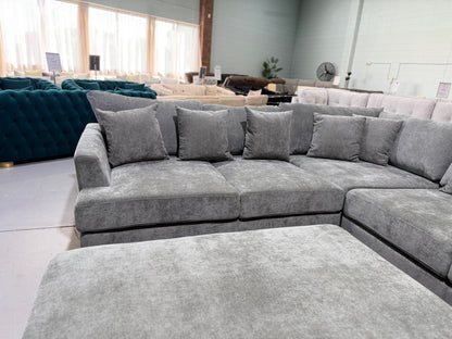 SEABROOK L-shape corner lounge suite with ottoman, view 4