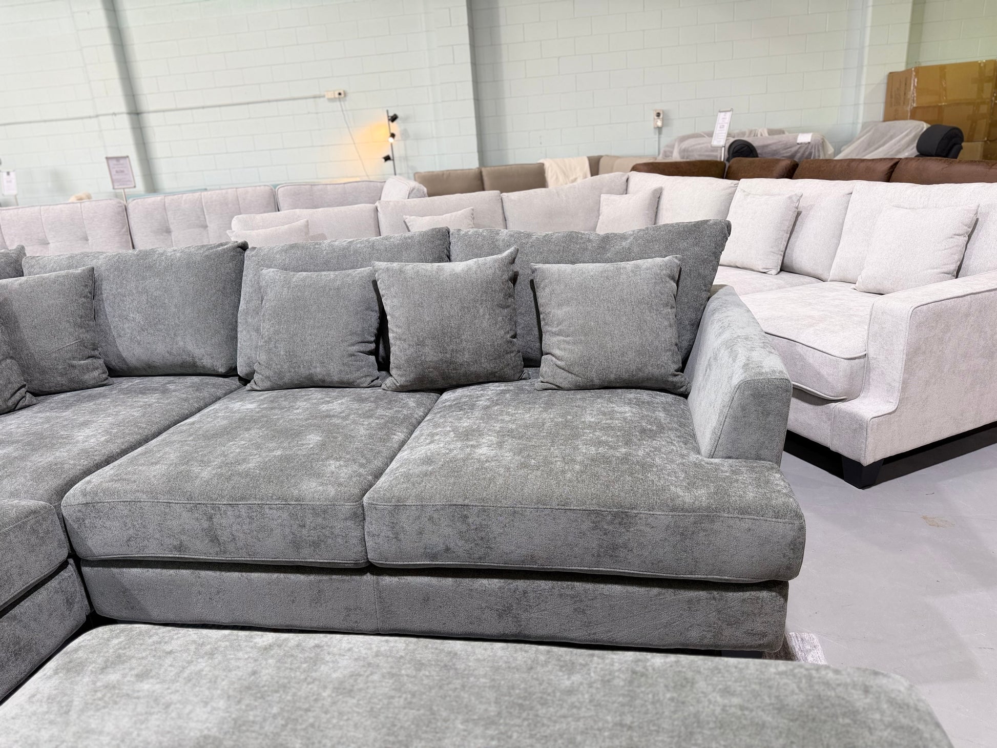 SEABROOK L-shape corner lounge suite with ottoman, view 3