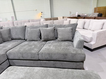 SEABROOK L-shape corner lounge suite with ottoman, view 3