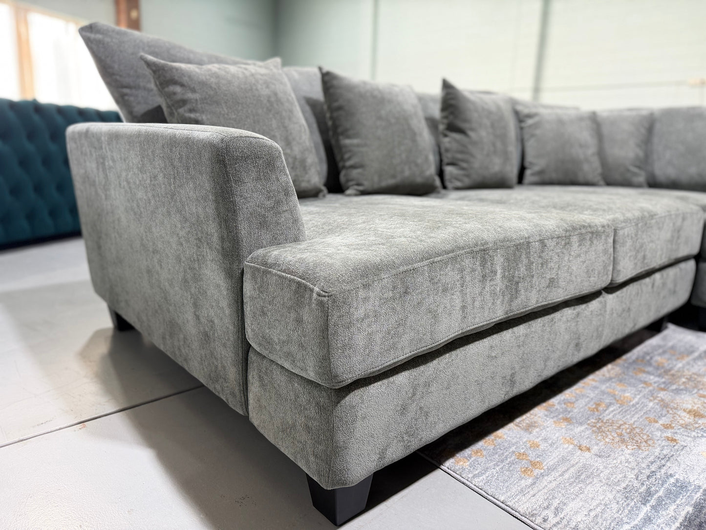 SEABROOK L-shape corner lounge suite with ottoman, view 5
