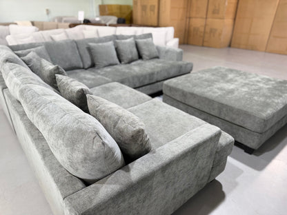 SEABROOK L-shape corner lounge suite with ottoman, view 8