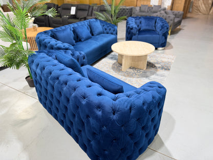 SYDNEY blue velvet Chesterfield lounge suite, Hype Living Brisbane